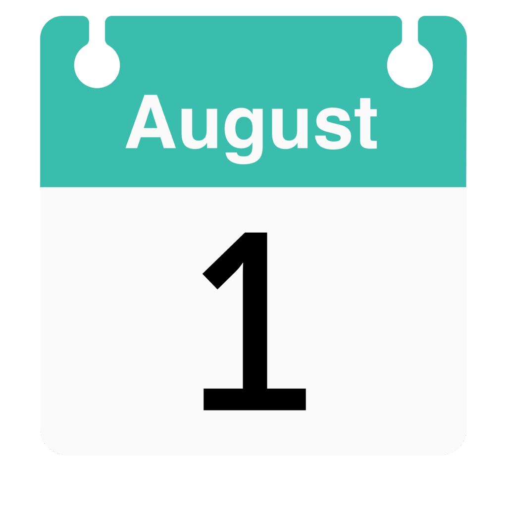 August 1 calendar date